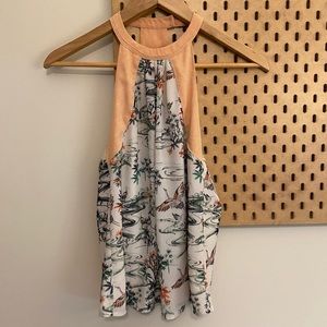 H&M Bird Print Halter Blouse